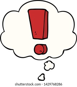 cartoon exclamation mark with thought bubble