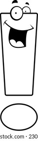 A cartoon exclamation point smiling and happy.