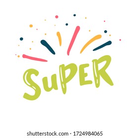 Cartoon exclusive font label tag expression. Comic text pop art vector illustration. Lettering super. icon speech phrase
