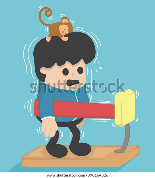 Cartoon Exercisesmachine Weight Stock Vector (Royalty Free) 390164326 ...