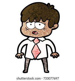 niño exhausto de caricatura