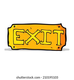 cartoon exit sign