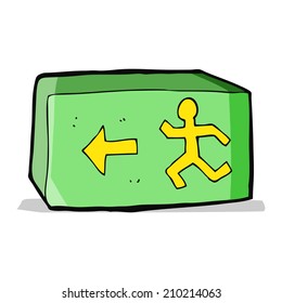 cartoon exit sign