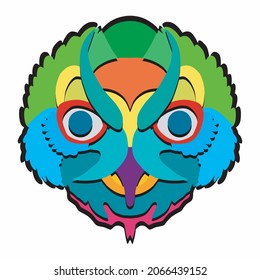 cartoon exotic bird in trendy craft paper graphic style. Modern design for advertising, branding, greeting cards, covers, posters, banners. Vector illustration