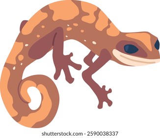 Cartoon exotic chameleon vector illustration