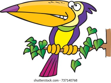 cartoon exotic colorful bird