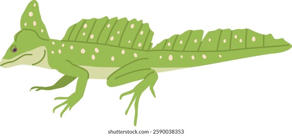 Cartoon exotic iguana vector illustration
