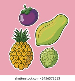 Cartoon exotische tropische Frucht-Vektorgrafik