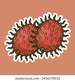 Cartoon Exotic Tropical Fruit Vector Art