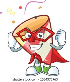 A cartoon of exploding confetti wearing costume of Super hero