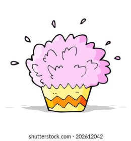 cartoon exploding cupcake