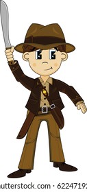 Cartoon Explorer with Machete