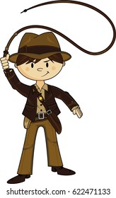 Cartoon Explorer with Whip