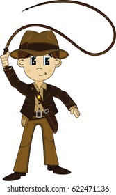 Cartoon Explorer with Whip