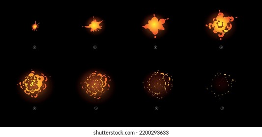 Cartoon Explosion Boom Storyboard Comics Game Design.