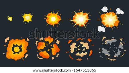 Cartoon explosion burst, comic book blast boom