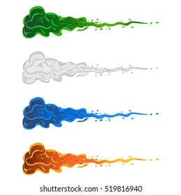 Cartoon explosion effect with smoke. Effect boom, explode flash, bomb comic, vector illustration. 