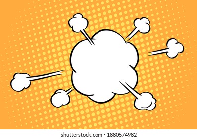 Explosión de caricatura en un fondo colorido. Plantilla de ilustración vectorial en estilo de arte pop. Coloca tu texto.