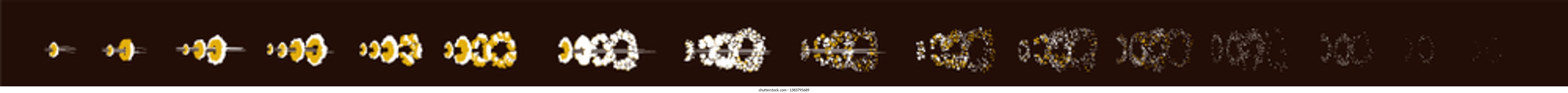 Cartoon explosion. Smoke animation. Animation for game or cartoon.