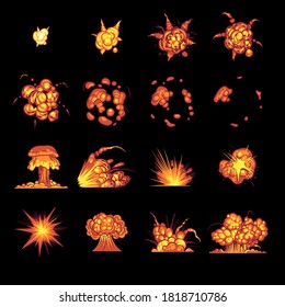 Cartoon Explosions Burn Fire Bang Effect: Vector có sẵn (miễn phí bản