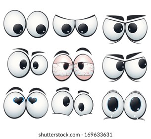 Cartoon expression eyes with different views