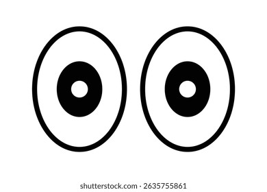 Cartoon expression eyes with different views. Outlined eye set. Cartoon eyes vector icon set. Silhouette of cartoon eyes symbol and sign. Cartoon eyes outline icon. Design eps 10. 
