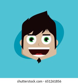 cartoon expression face male guy man vector art illustration
