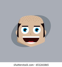 cartoon expression face male guy man vector art illustration
