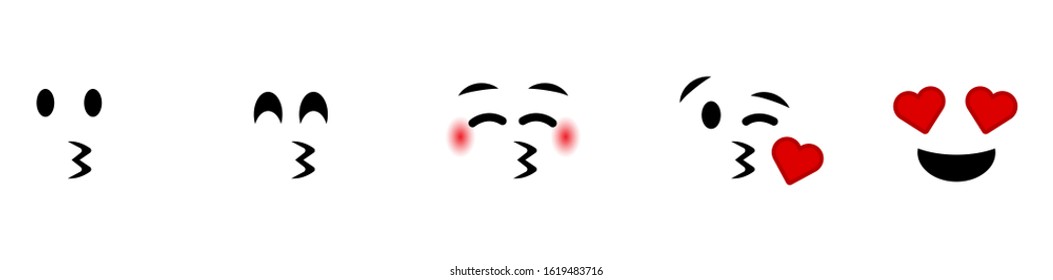Cartoon expression face pack. Emoticon vector
