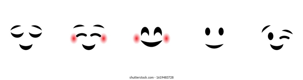 Cartoon expression face pack. Emoticon vector