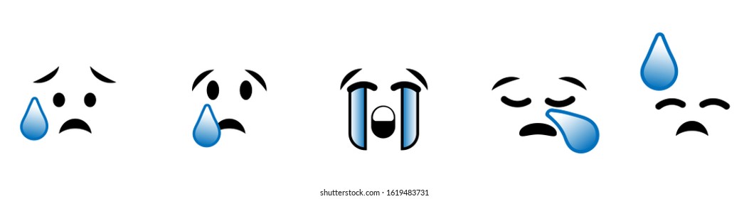 Cartoon expression face pack. Emoticon vector