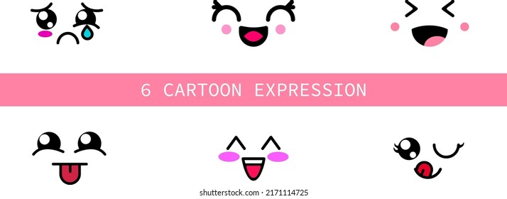 Cartoon expression vector cute face