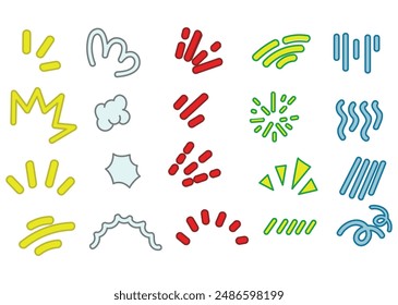 Cartoon expression vector set, hand drawn sign doodle