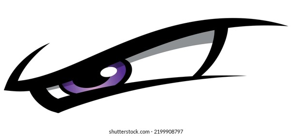 Cartoon eye angry evil looking emotion vector graphic car decal and motorcycle helmet sticker