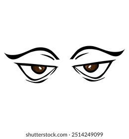 Diseño de ojos de dibujos animados con fondo transparente. Perfecto para pegatinas, tatuajes, iconos, sellos