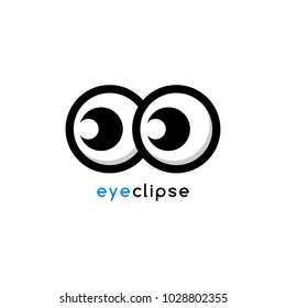 cartoon eye eclipse theme identity logo template vector