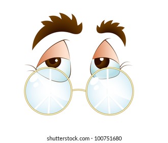 Cartoon Eye with Glasses