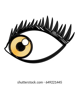 cartoon eye human look watch icon