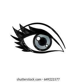 cartoon eye human look watch icon
