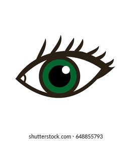 cartoon eye human vision look watch icon