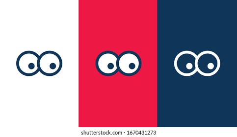 Cartoon eye icon for web and mobile