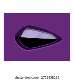 Cartoon eye looking sideways, conveying suspicion, mistrust, or anger, with purple background
