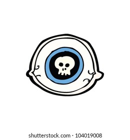 cartoon eye with skull in pupil