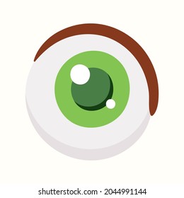 Cartoon eye. Vector illustration in flat style