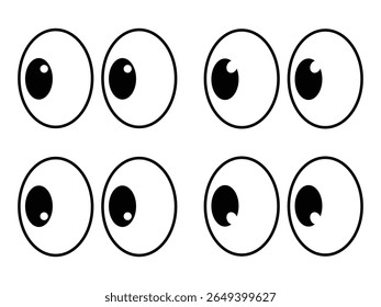 cartoon eye vector illustration isolated on white background.  Eyeball icon vector 