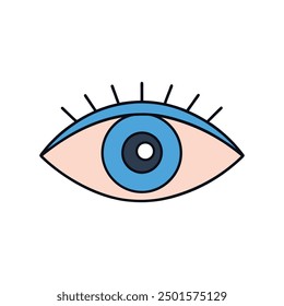 Cartoon eye vector illustration, perfect for clipart, line art, and creative designs