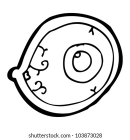 signo de globo ocular de dibujos animados