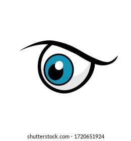 cartoon eyes as aggressive symbol, vector illustration background