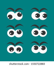 Cartoon Eyes Character Art Six Expression Stock Vector (Royalty Free ...