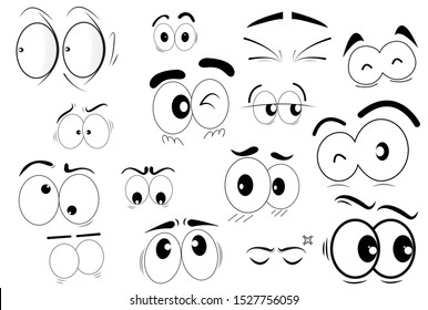 cartoon eyes character in vector